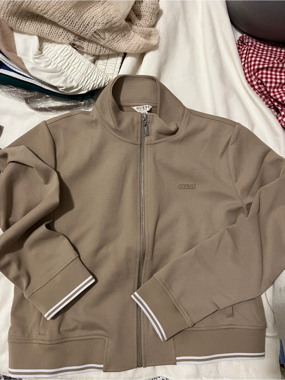 GUESS Taupe Full-Zip Jacket